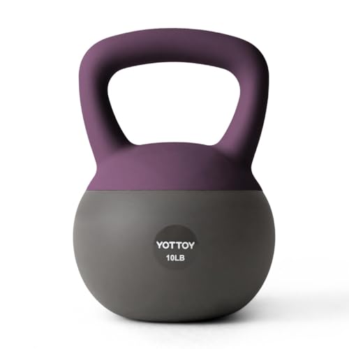 YOTTOY Soft Kettlebell, Set for Strength Training Kettlebells & Home Workouts, Soft-Sided Cushioned Base, Wide-Handle - Ideal for Men, Women, & Beginners - color: 10LB-Purple
