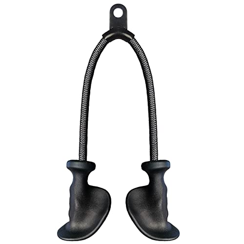 Ergonomic Tricep Rope Pulldown Attachments, Upgraded 27 32 40 & 47 Inch Extra Long Triceps Rope Cable Attachments for Gym, LAT Pull Down Bar for Cable Machine, Tricep Workout Cable Attachments - color: HAND ROPE-02