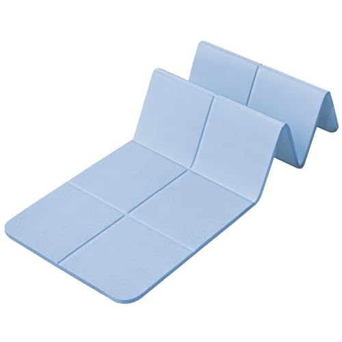 Foldable Yoga Mat for Travel 72"x 32"x 0.32"Inch, 8mm Thick Folding Exercise Mat, Outdoor Non-slip Pilates Mat for Women & Men, Wide Yoga Mat Packable for Workout and Fitness - color: Blue
