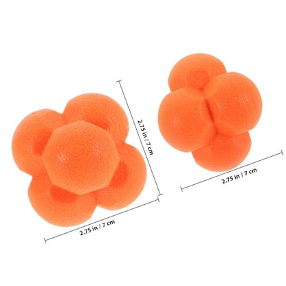 Agility Training Reaction Ball 7cm Tangerine Hexagonal Speed and Reflex Bounce Ball for Hand-Eye Coordination Soccer Baseball Boxing Training