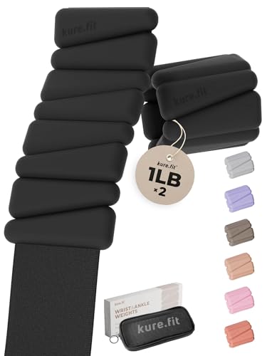 Pilates Weight | Wrist & Ankle Weights for Women | Weighted Bangles | 1LB/ 2LB Each (Set of 2) - color: Black, size: 1 LB