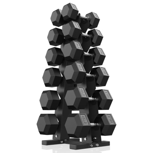 Hex Dumbbell Sets with Rack, 85-560lb Dumbbell Weight Set & Storage Rack - size: 390lb (20, 25, 30, 35, 40, 45lb)x2& Rack