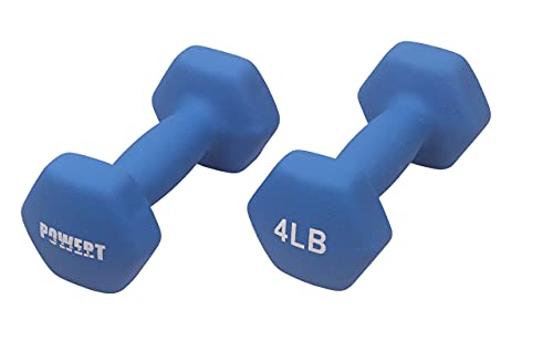 POWERT HEX Neoprene Dumbbell |Coated Colorful Hand Weights in Pair