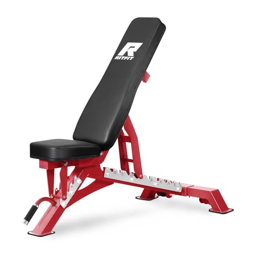 RitFit Adjustable/Foldable Utility Weight Bench for Home Gym - color: RED