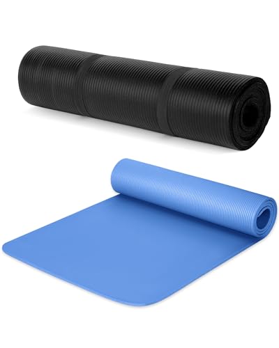 Woanger Yoga Mats (72x24) 3/8 Inch Thick Exercise Yoga Mat for Home Workout with Strap Non Slip Pilates Gym Supplies for Women Men