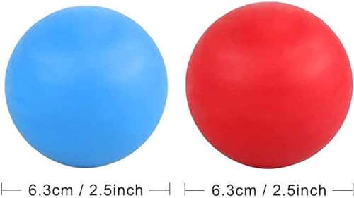 WOVTE Massage Lacrosse Ball for Sore Muscles, Shoulders, Neck, Back, Foot, Body, Deep Tissue, Trigger Point, Muscle Knots, Yoga and Myofascial Release (Blue) (Blue Red) - color: Blue Red