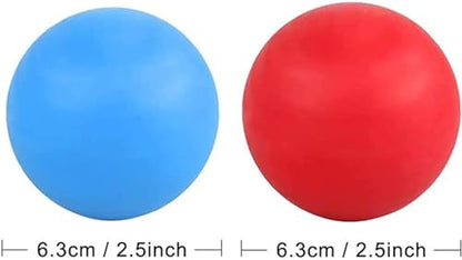 WOVTE Massage Lacrosse Ball for Sore Muscles, Shoulders, Neck, Back, Foot, Body, Deep Tissue, Trigger Point, Muscle Knots, Yoga and Myofascial Release (Blue) (Blue Red) - color: Blue Red