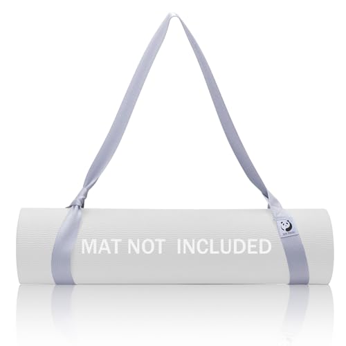 Slim Panda Yoga Mat Straps for Carrying, Adjustable Yoga Mat Carrier Sling Fits All Mats(Mat Not Included) - color: Light Gray, size: 72 inches