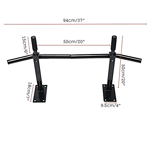 Wall Mounted Pull-Up Bar, Multifunction Dip Station/Heavy Duty Chin Up Bar For Home Gym Exercise And Workout, Can Bear 200Kg/440Lb