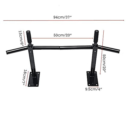 Wall Mounted Pull-Up Bar, Multifunction Dip Station/Heavy Duty Chin Up Bar For Home Gym Exercise And Workout, Can Bear 200Kg/440Lb