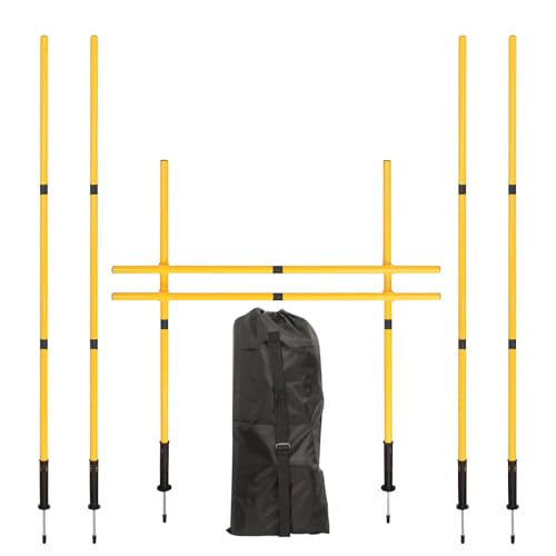 Soccer Agility Training Poles Set: Football Speed Training Equipment with 6Soccer Agility Poles Adjustable Height Hurdles for Basketball Athletes Youth