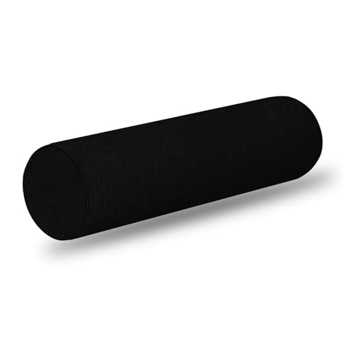 Memory Foam Cylinder Pillow - Ergonomic Cervical Pillow for Neck/Legs/Back Support, Decorative Bolster for Home Sofa/Bed,Cervical Neck Roll Memory Foam Cushion with washable cover (Black, 6x24) - color: Black, size: 6x24