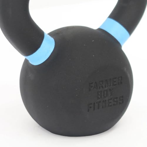 Cast Iron Kettlebell with Color Rings, Strength Training Weight for Home and Commercial Gym - size: 20 LB