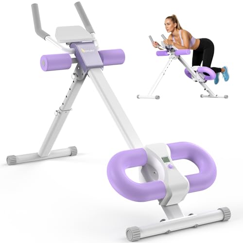 MR. CAPTAIN Ab Machine, Adjustable Ab Trainer Machine for Abs Workout at Home Gym, Foldable, LCD Monitor, Device Holder, 400 LBS, Abdominal Trainer for Stomach Workout