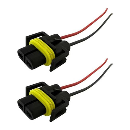 2PCS H8/ H9/ H11 880 881 Bulb Sockets, Nylon Female Adapter Wiring Harness Sockets Wire Connector, Waterproof 2-Hole Fog Light Wiring Harness Kit with Wire, for Headlights or Fog Lights - size: 2pcs