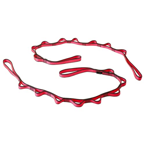 23KN (5070 lbs) Heavy Duty Straps - 2 Pack Adjustable Daisy Chain Webbing for Aerial Yoga, Hammock, Fitness & Rigging - CE/EN566 Certified, Red/Grey - color: Red
