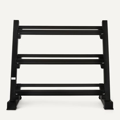 Amazon Basics 3-Tier Adjustable Dumbbell Weight Rack, Sturdy Steel Stand Only, Black