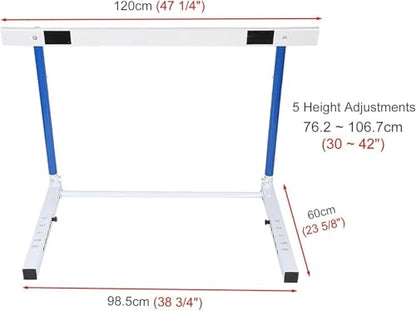 Adjustable Height Hurdles Training Equipment， Adjustable Height 30-42In Agility Hurdles Outdoor Workout Training Pole Set Professional Hurdle