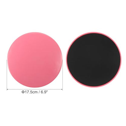Core Sliders for Working Out 6.9", 2 Pack Dual Sided Exercise Sliders Fitness Workout Discs Strength Slides Discs for Gym Carpet Hardwood Floor, Pink
