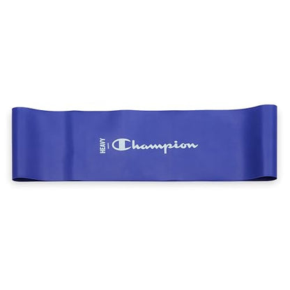 Champion Loop Resistance Bands (3-Pack, Grey/Red/Blue), Light/Medium/Heavy, Odor-Free, 4" Rubber + Latex Exercise Bands, for Strength Training and Physical Therapy, Includes Exercise Guide