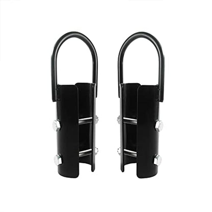 2Pcs Climbing Rope Clamp, 2.0” Rope Attachment Hook Accessories, Rope Clasp for Rope Climb, Climbing Training Garage Home Gym Workout Fitness Strength Training (2.0" 2PCS Black)