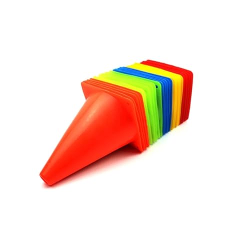 Soccer Cones for Training 10Pcs Plastic Soccer Cones Football Training Equipment 18cm Marking Cones Children Traffic Cone Agility Discs Obstacle Course Sports - color: Blu
