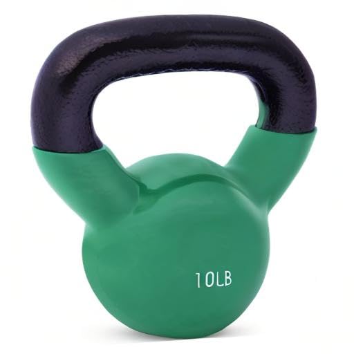 JFIT Kettlebell Weights Vinyl Coated Iron - style: 10lb (Green)
