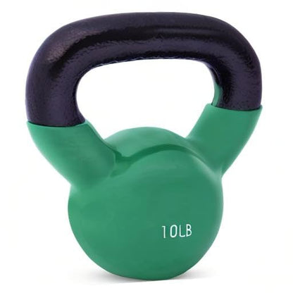 JFIT Kettlebell Weights Vinyl Coated Iron - style: 10lb (Green)