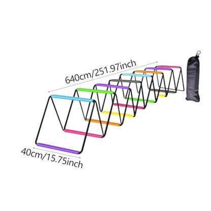 Agility Ladder with Jumping Obstacles - 12 Rung Multipurpose Training Equipment for Soccer, Rugby, Footwork