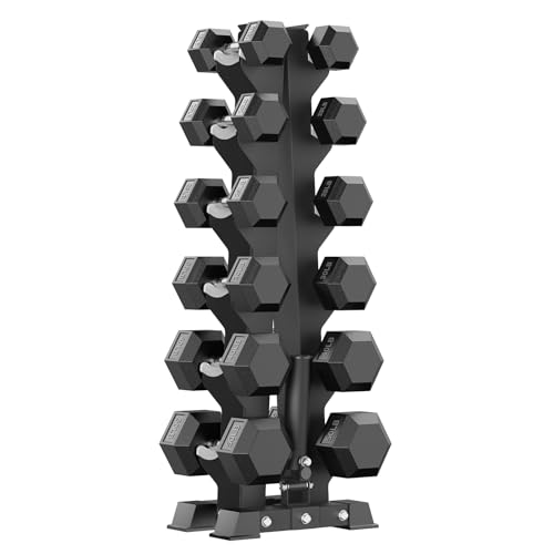 Hex Dumbbell Sets with Rack, 85-560lb Dumbbell Weight Set & Storage Rack - size: 360lb (15, 20, 25, 30, 40, 50lb)x2 & T-Bar Rack
