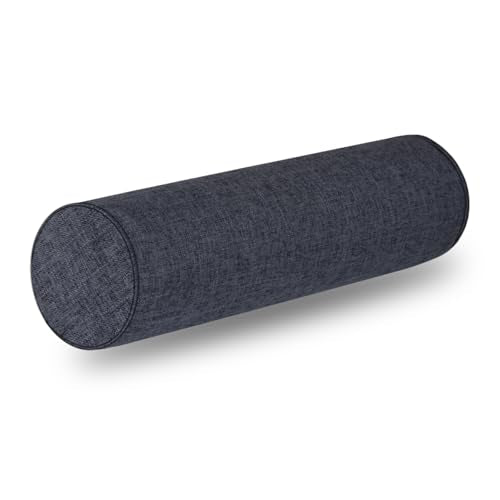 Memory Foam Cylinder Pillow - Ergonomic Cervical Pillow for Neck/Legs/Back Support, Decorative Bolster for Home Sofa/Bed,Cervical Neck Roll Memory Foam Pillows with washable cover (Dark grey, 6x24) - color: Dark Grey, size: 6x24
