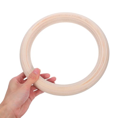 Wood Gymnastic Rings Set 2pcs with Straps for Pull up Strength Training Home Fitness Equipment for Men Full Body Workout