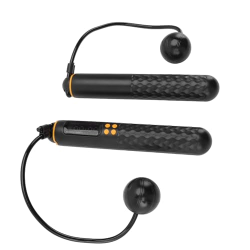 Jump Rope with Counter, Weighted Cordless Skipping Rope for Fitness, Rechargeable Ropeless Jump Rope with Digital Display for Men Women Kids Home Gym Cardio Training
