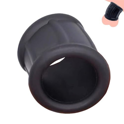 Silicone Cock Ring Ball Testicle Stretcher for Men-UFZ140(Black) - color: Black