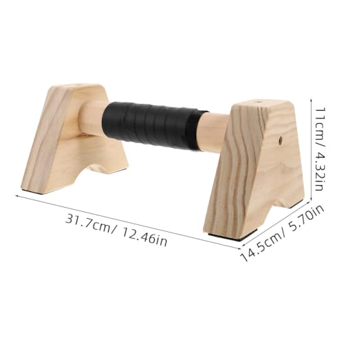 FOMIYES Wood Push up Bars Parallel Parallettes Beech Wood Non-slip Floor Handles for Men Women Strength Training Calisthenics Home Gym Equipment (2pcs, 30cm)