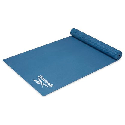 Reebok 5mm Solid Yoga Mat 68" x 24" Non-Slip, Lightweight, Foldable, and Durable Exercise Mat with Carry Strap for Home Workout, Yoga, Pilates, Fitness, and Outdoor Training