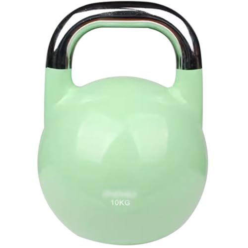 Kettlebell Weights Professional Training Competitive Kettle Bells, Gym Men and Women Sports Steel Kettle Ball, Shaping/Muscle Building/Squats(Light green-10kg)