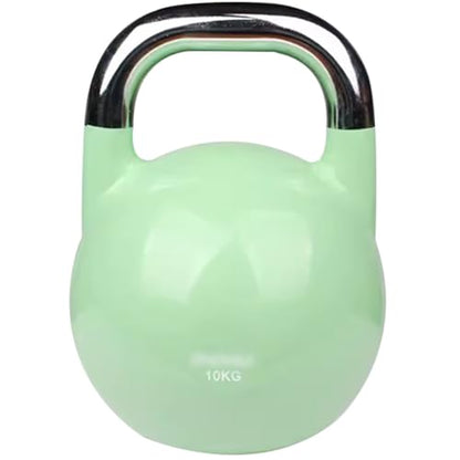 Kettlebell Weights Professional Training Competitive Kettle Bells, Gym Men and Women Sports Steel Kettle Ball, Shaping/Muscle Building/Squats(Light green-10kg)