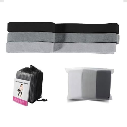 Booty Bands, Exercise Bands for Squats Yoga Strength Training, 3 Resistance Levels Non-Slip Workout Bands with Mesh Storage Bag