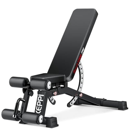 Adjustable Weight Bench, Commercial Grade 1200LB Workout Bench Press Set for Home Gym Strength Training Exercise, Incline Bench with 12+3 Adjustable Backrest&Seat Positions for Full Body Fitness - color: Dark Black