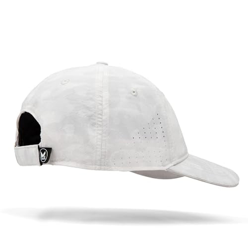 MISSION Cooling Vented Performance Hat Unisex Cap for Workouts, Golf & Running, Sweat & Water Activated Technology - color: Etched Camo White