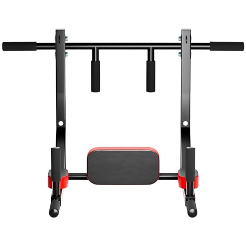 Wall Mounted Pull Up Bar Dip Station, Heavy Duty, Multifunctional Fitness Equipment