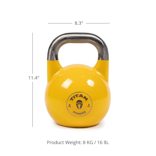 Titan Fitness Competition Kettlebell, Single Piece Casting, KG Markings, Full Body Workout - size: 18.0 Pounds