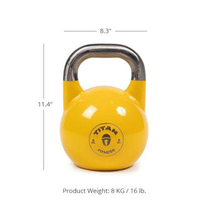 Titan Fitness Competition Kettlebell, Single Piece Casting, KG Markings, Full Body Workout - size: 18.0 Pounds