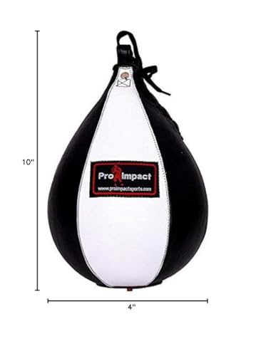 Leather Speed Bag – Rapid Rebound Pear-Shaped Punching Ball with Durable Latex Bladder for Boxing, MMA & Home Gym - color: White Black, size: M - 7"x10"