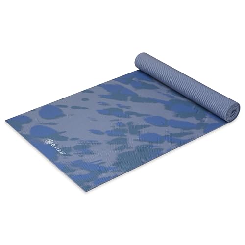 Gaiam Yoga Mat - Premium 6mm Print Extra Thick Non Slip Exercise & Fitness Mat for All Types of Yoga, Pilates & Floor Workouts (68"L x 24"W x 6mm Thick) - color: Tie Dye Blast