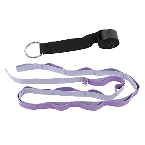 Yoga Stretching Strap, Yoga Strap for Flexibility Training, 3.1m Oxford Cloth Leg Stretcher Strap with Foam Handle and Stainless Steel Buckle, for Gym Dance Physical - color: Purple