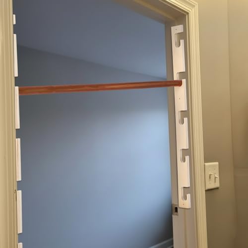 Leinuosen Doorway Pull-up Bar Sets Adjustable 5 Levels Wooden Doorway Pull-up Bar and 2 Door Frame with 6 Sets of Screw-in Heavy-duty Door-mounts to Fits 118cm