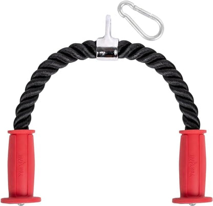 Yes4All Deluxe Tricep Rope Cable Attachment, 27 & 36 inch with 4 Colors, Exercise Machine Attachments Pulley System Gym Pull Down Rope with Carabiner - color: I. Tricep Rope Ergonomic