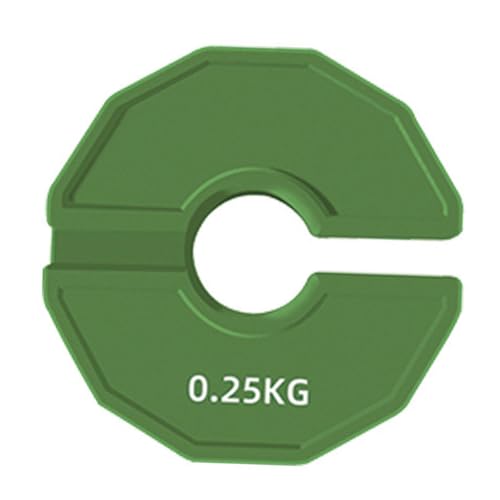 Colaxi Rubber Fractional Weight Plate Add-on Change Weight Plate 0.25/0.5/0.75/1 kg Dumbell Weights for Home & Gym Workout Beginners - color: Green, size: 0.25kg